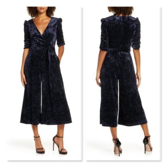 Chelsea28  - Velvet Glitter Wide Leg Jumpsuit - Picture 2 of 8